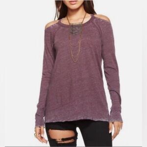 NWT Chaser Cold Shoulder Top Navy Blue Long Sleeve Size XS